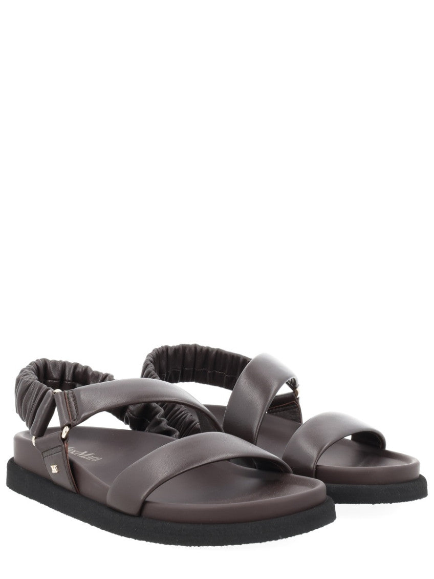 Brown Macro Leather Sandals 2