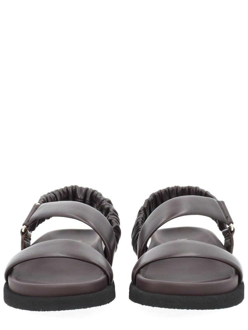 Brown Macro Leather Sandals 3