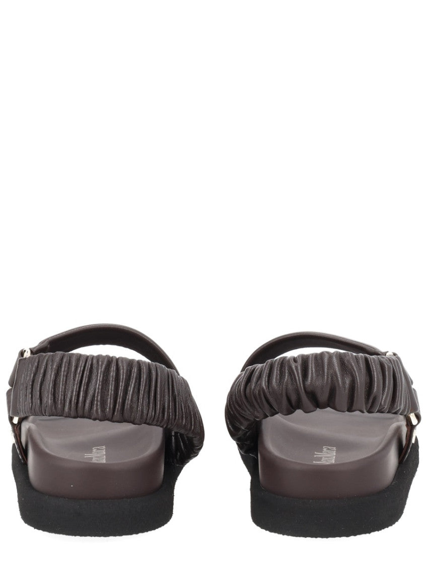 Brown Macro Leather Sandals 4