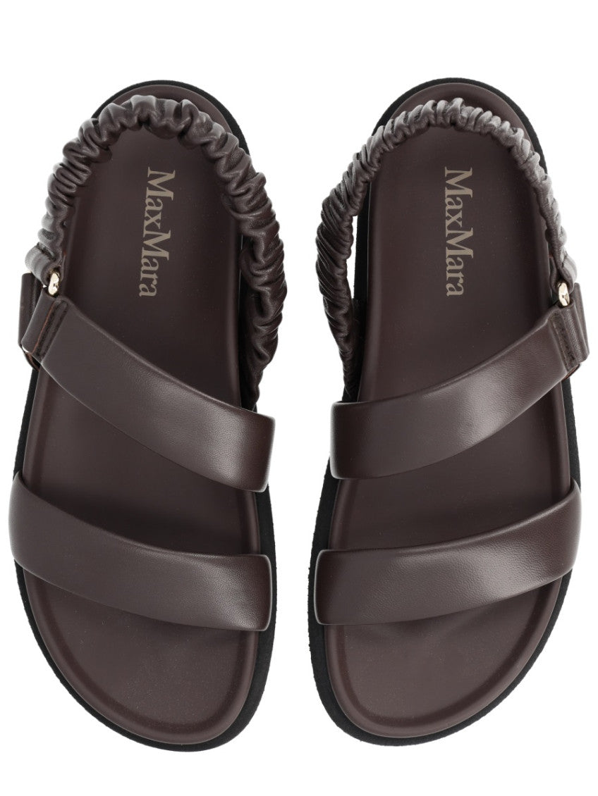 Brown Macro Leather Sandals 5