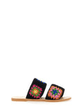 Black Floral Yucatan Sandals 1