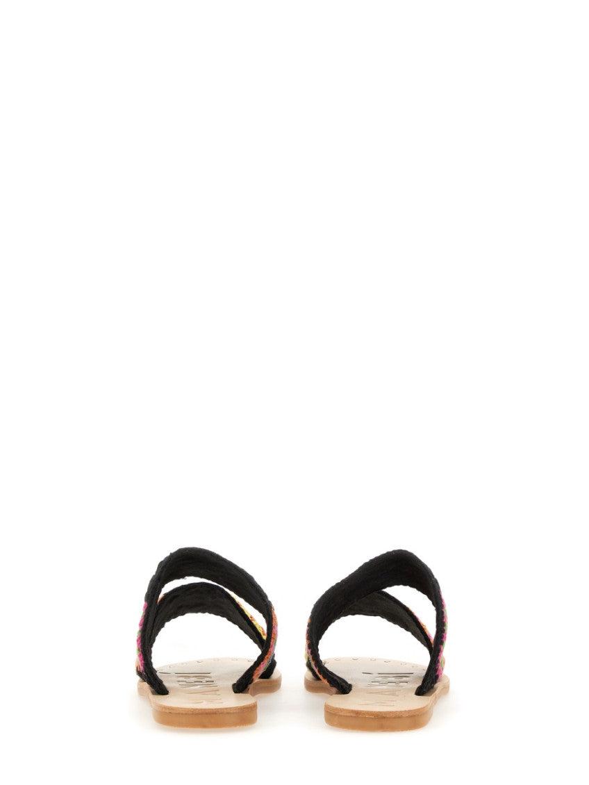 Black Floral Yucatan Sandals 3
