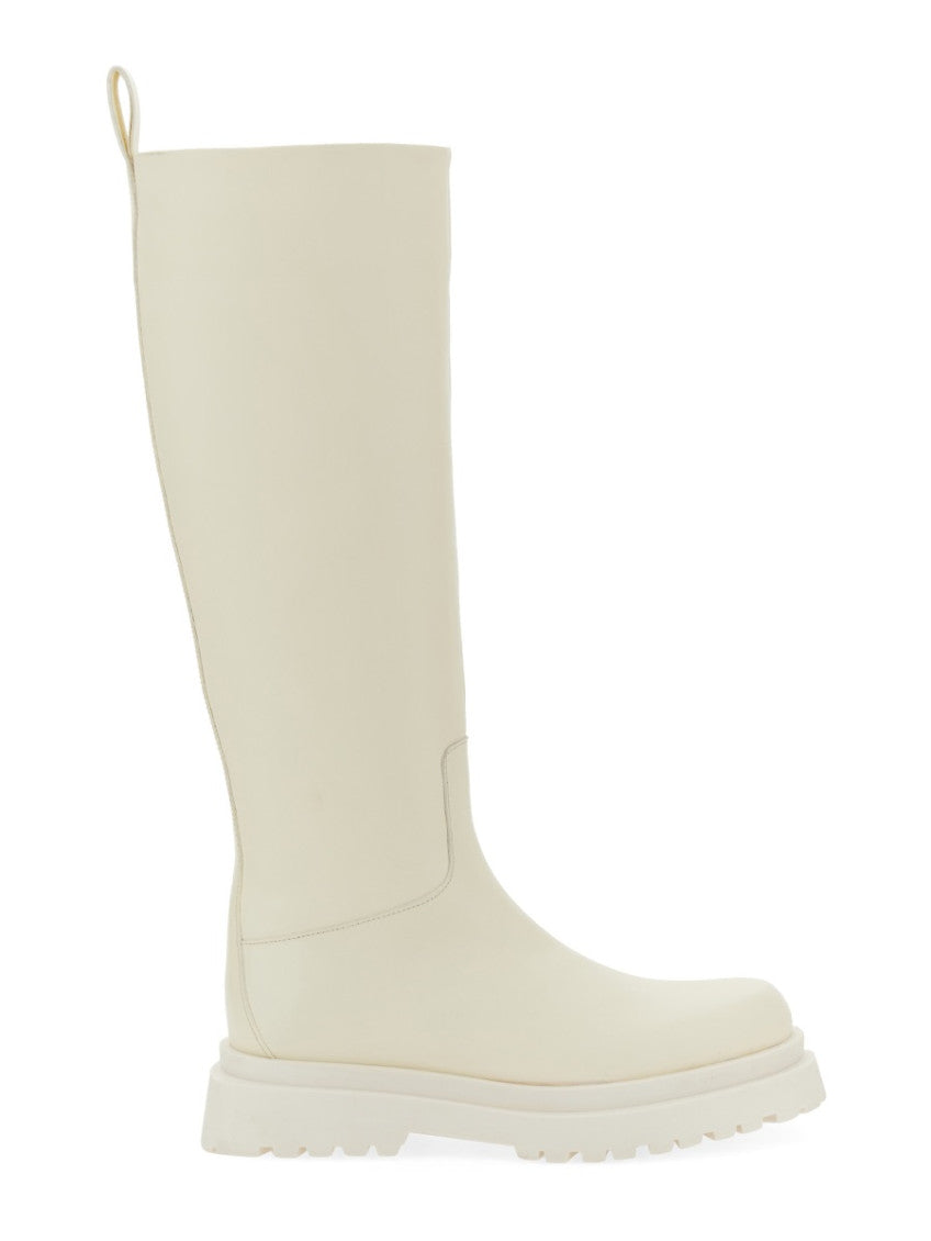 White High Leather Boots 1