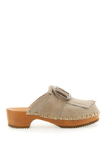 Beige Fringes Mules 1