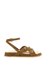 Beige Suede Crown-Me Sandals 1