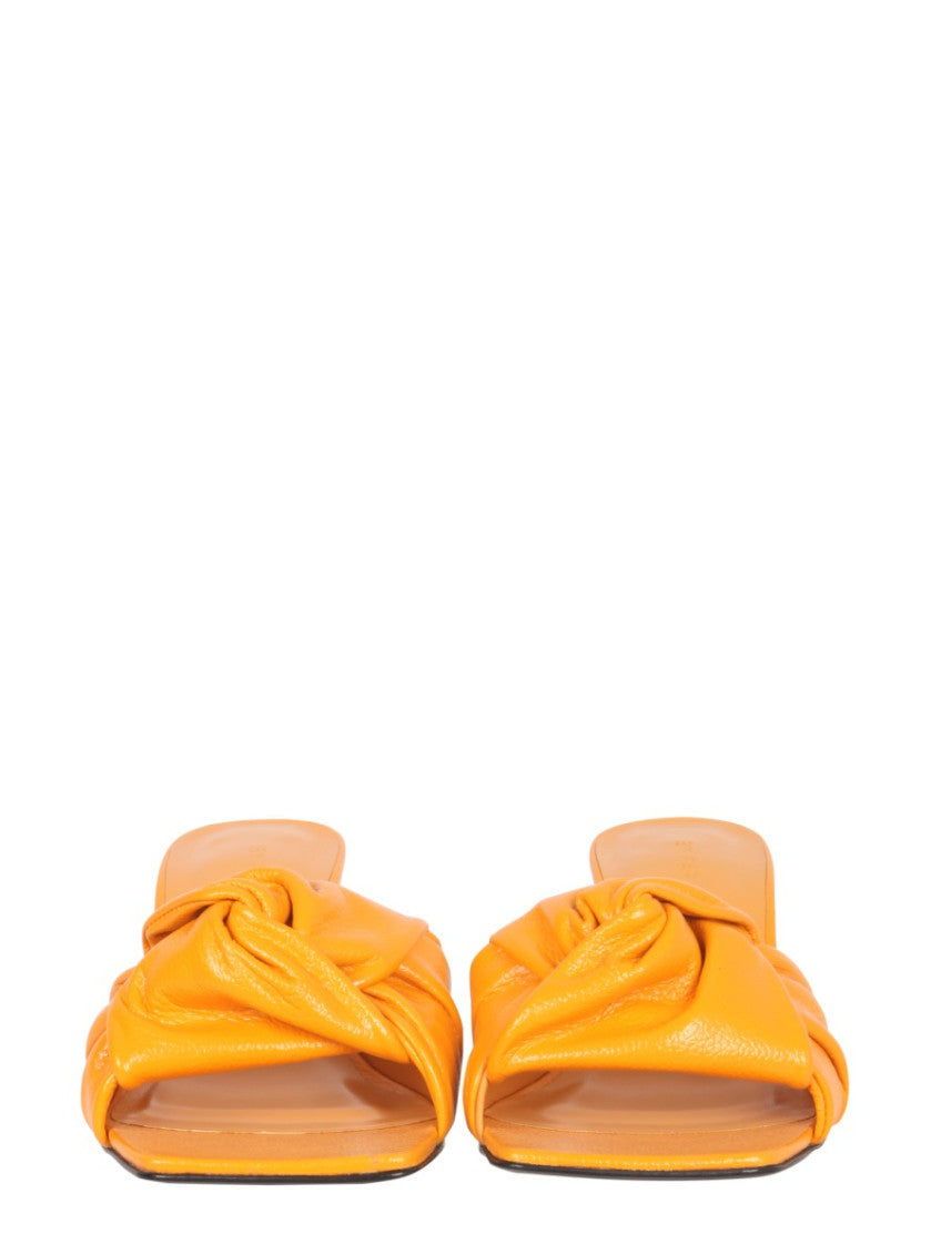 Orange Knot Slip-on Heels 2