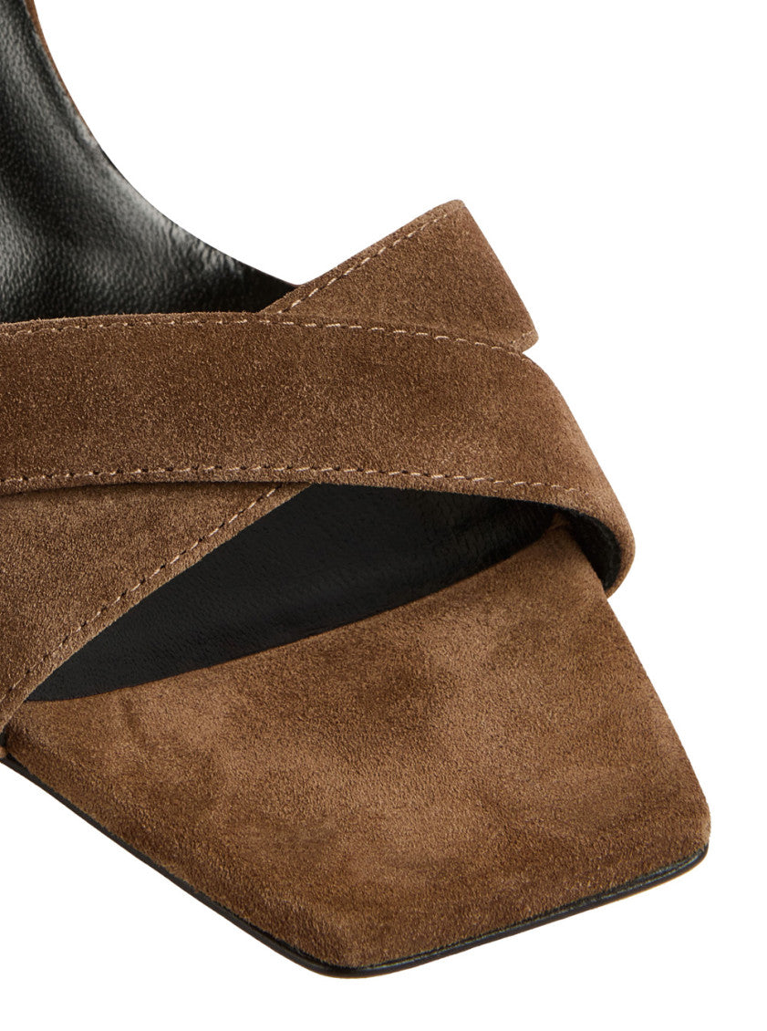 Brown Suede Ankle-strap Heels 4