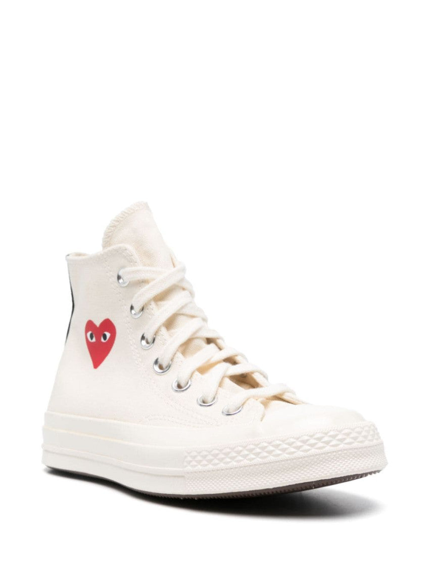 White High-Top Heart Sneakers 3