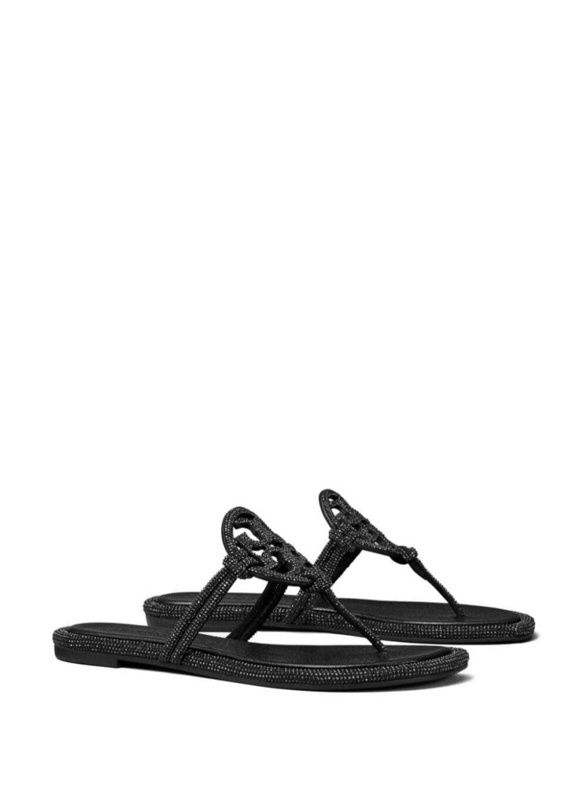 Black Logo Sandals 2