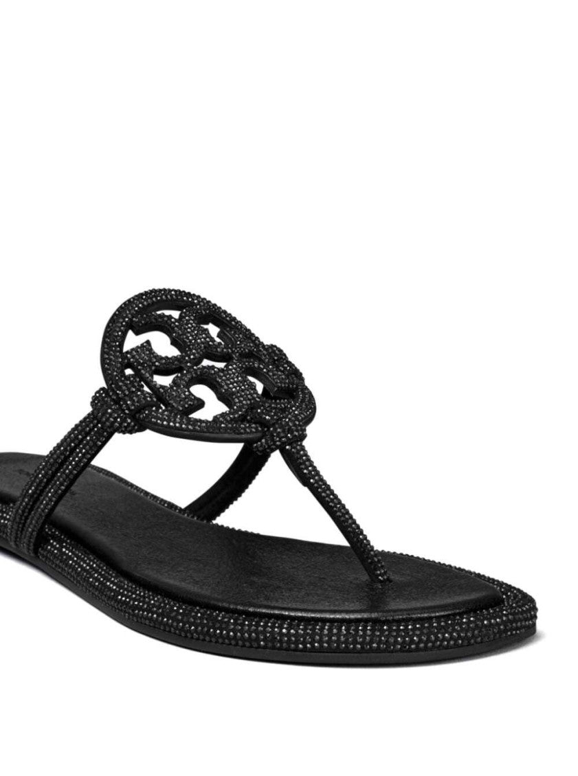 Black Logo Sandals 3