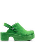 Green Slingback Platform Mules 1