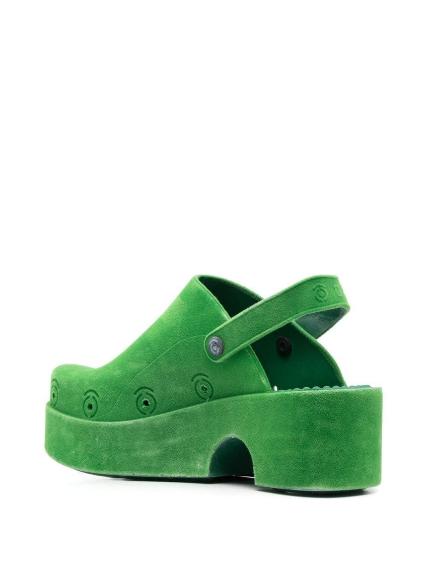 Green Slingback Platform Mules 2