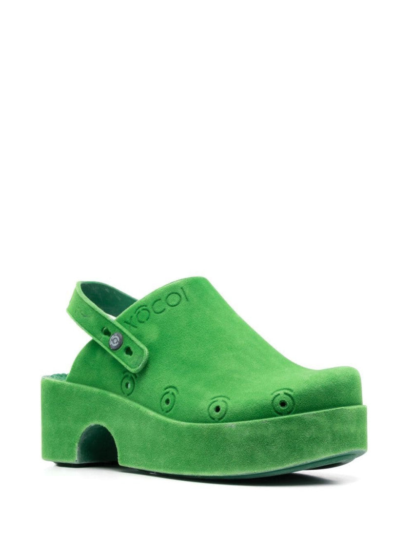 Green Slingback Platform Mules 4