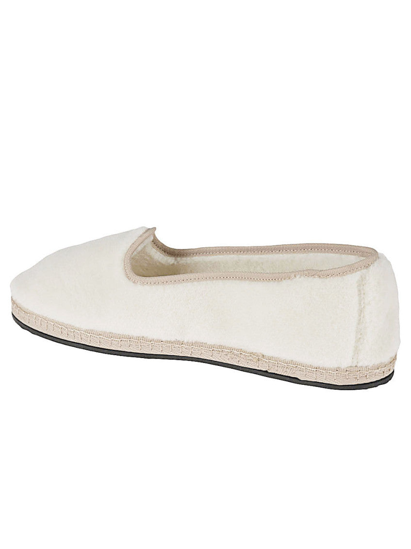 White Friulana Wool Ballet Flats 2