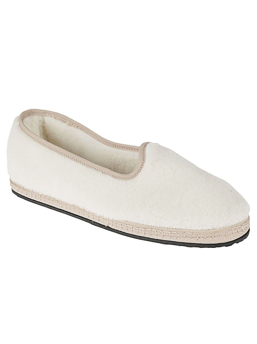 White Friulana Wool Ballet Flats 3
