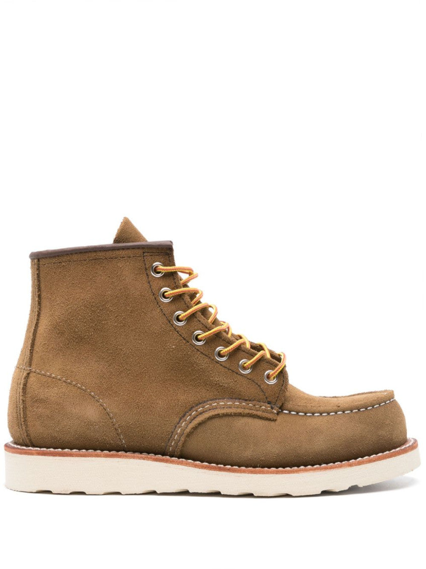 Beige Brown Classic Moc Leather Ankle Boots 1