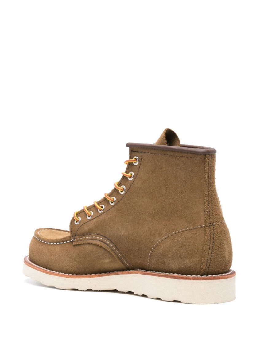 Beige Brown Classic Moc Leather Ankle Boots 3