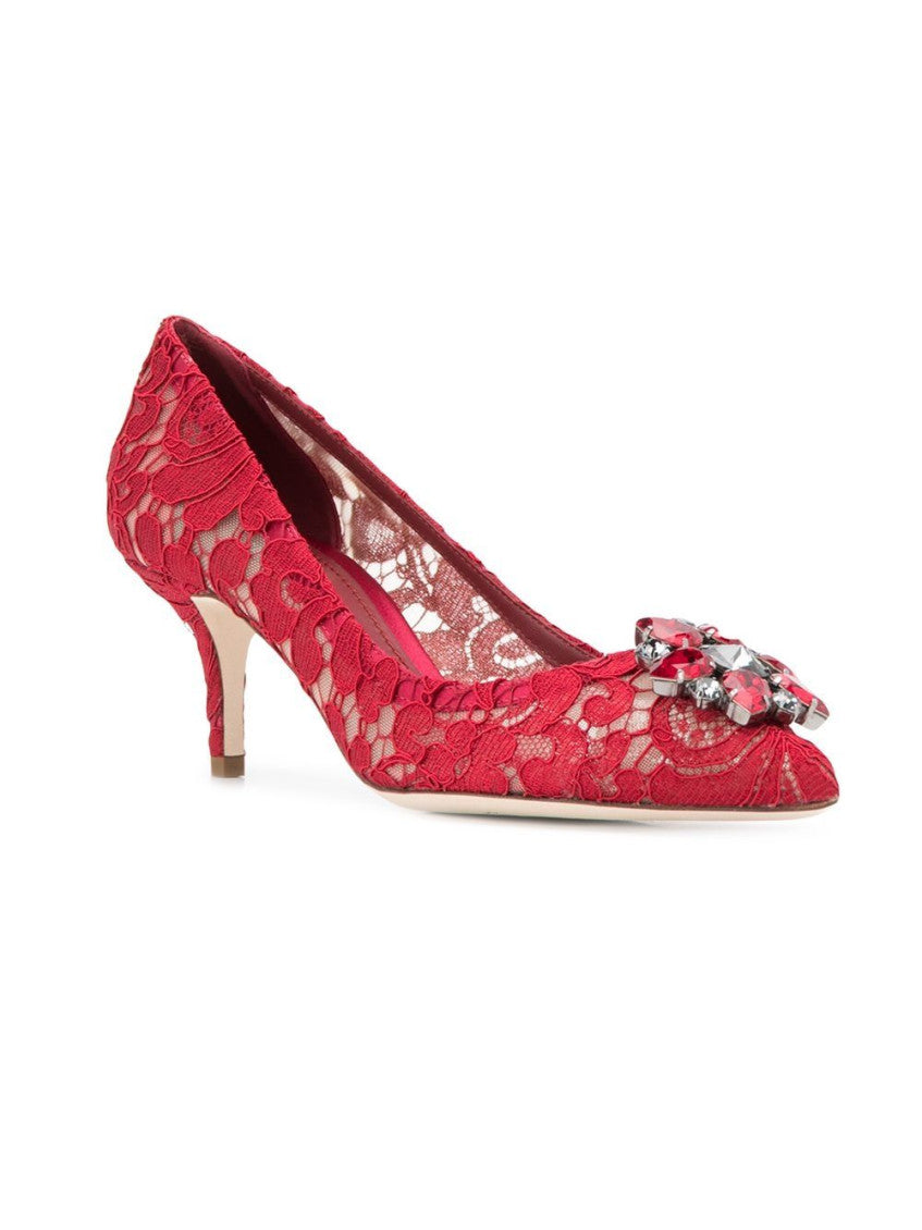 Red Slip On Pumps 10