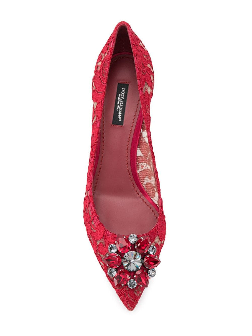 Red Slip On Pumps 4