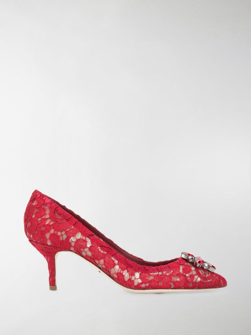 Red Slip On Pumps 6