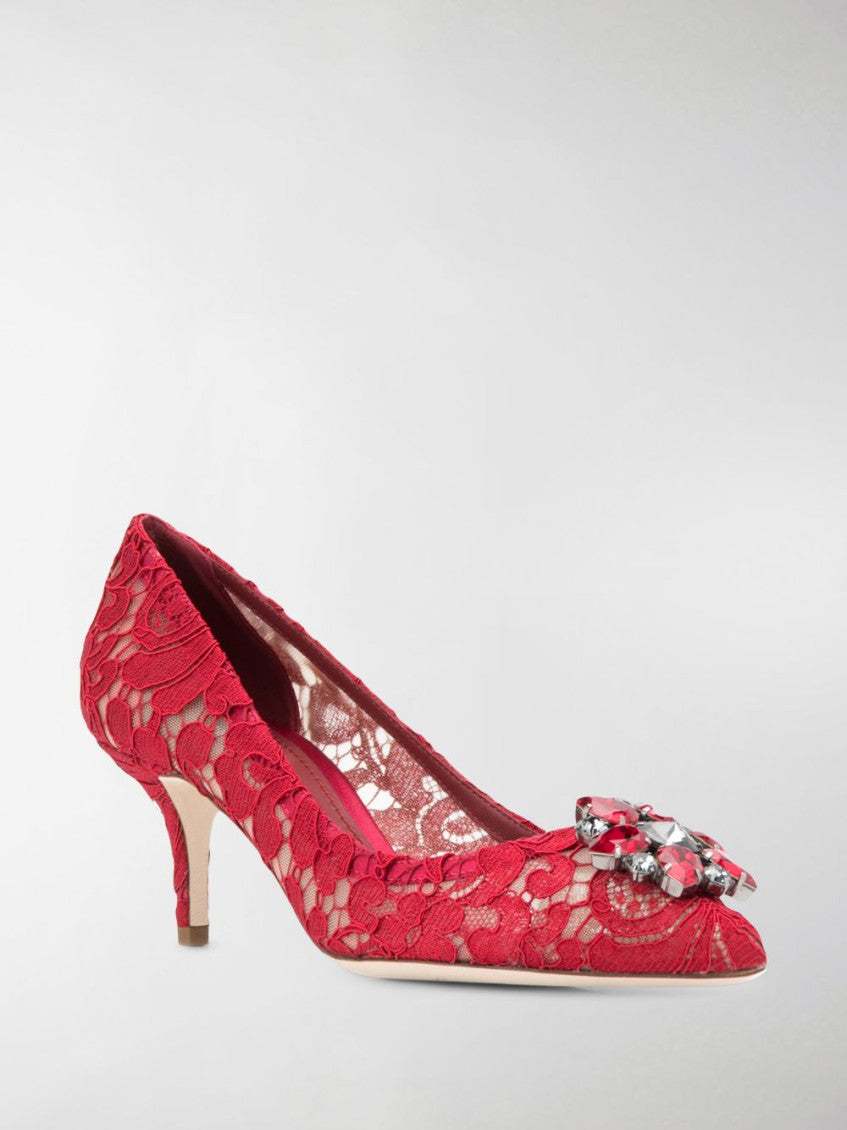 Red Slip On Pumps 7