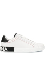 BlackWhite Leather Sneakers 1