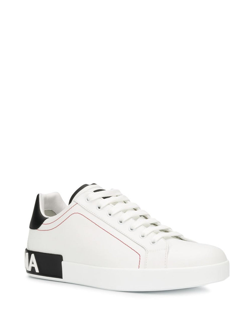 BlackWhite Leather Sneakers 2