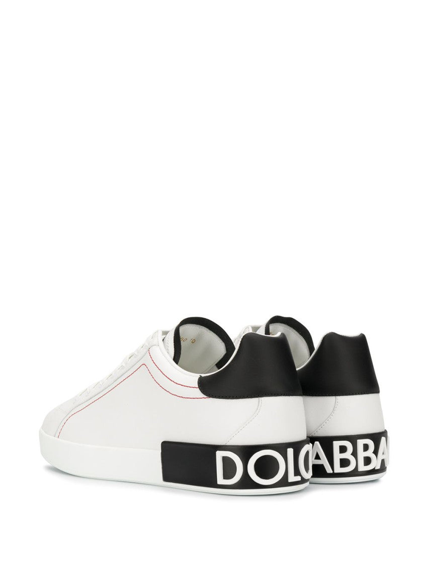 BlackWhite Leather Sneakers 4