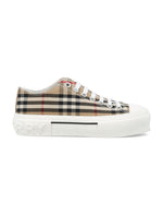 Beige Check Sneakers 1