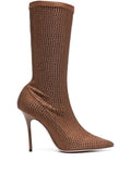 Crystal embellishment heel boots 1