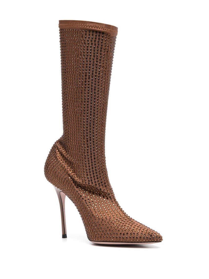 Crystal embellishment heel boots 3