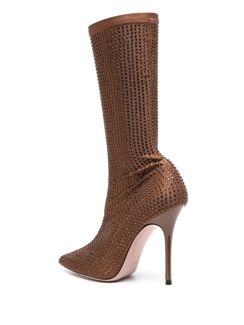 Crystal embellishment heel boots 4