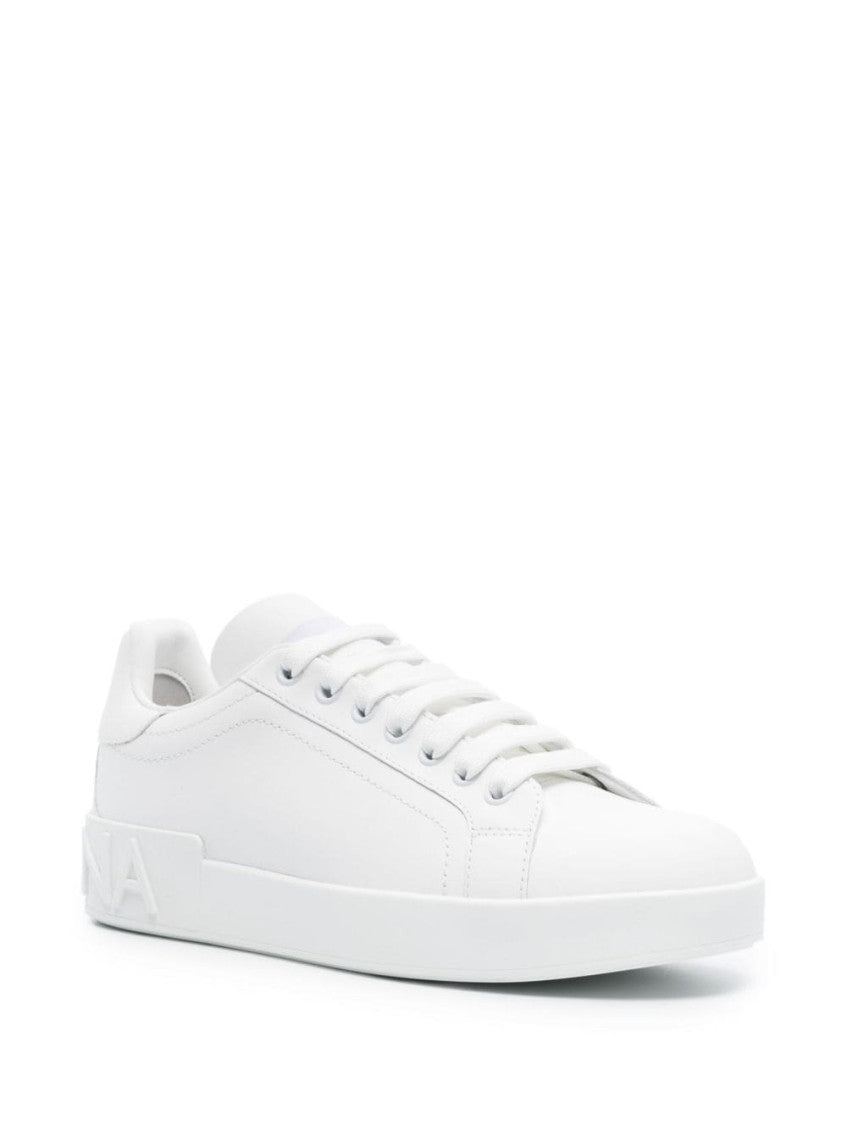 White Portofino Leather Sneakers 2