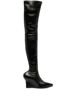 Black Leather Over The Knee Boots 1