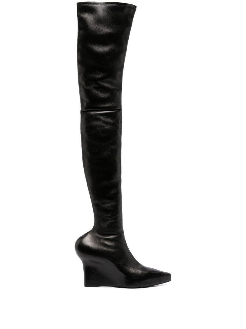 Black Leather Over The Knee Boots 2