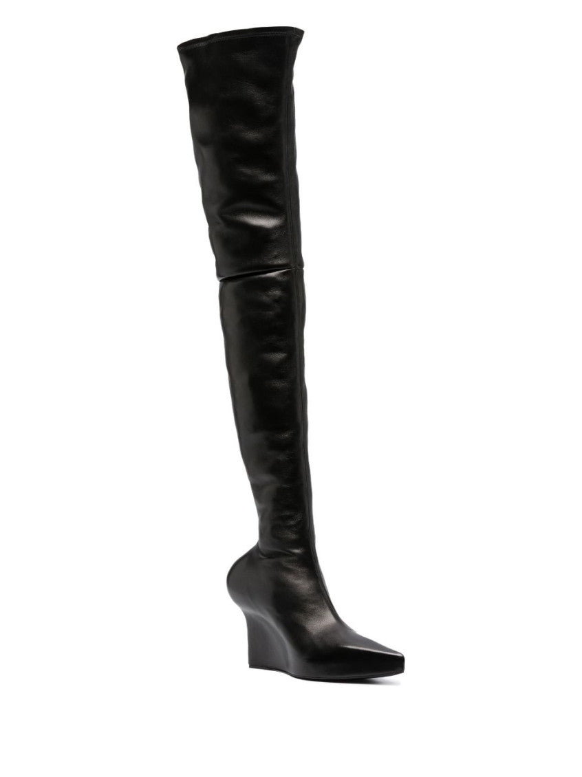 Black Leather Over The Knee Boots 3