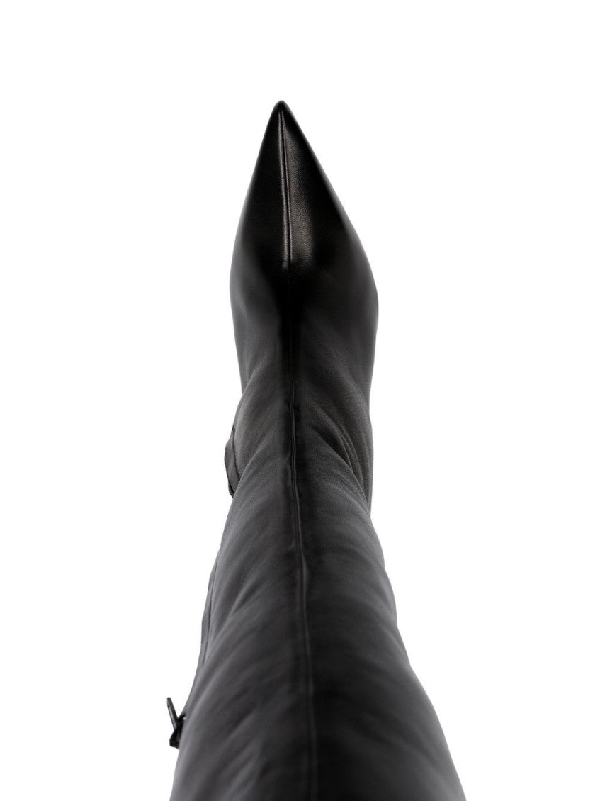Black Leather Over The Knee Boots 7