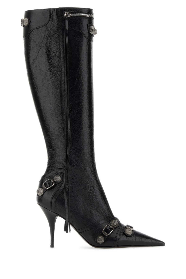 Black Leather Cagole Boots 1