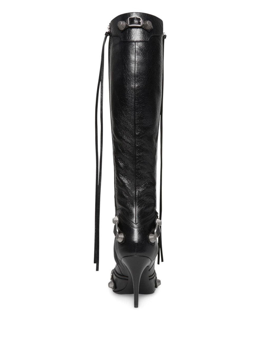 Black Leather Cagole Boots 3