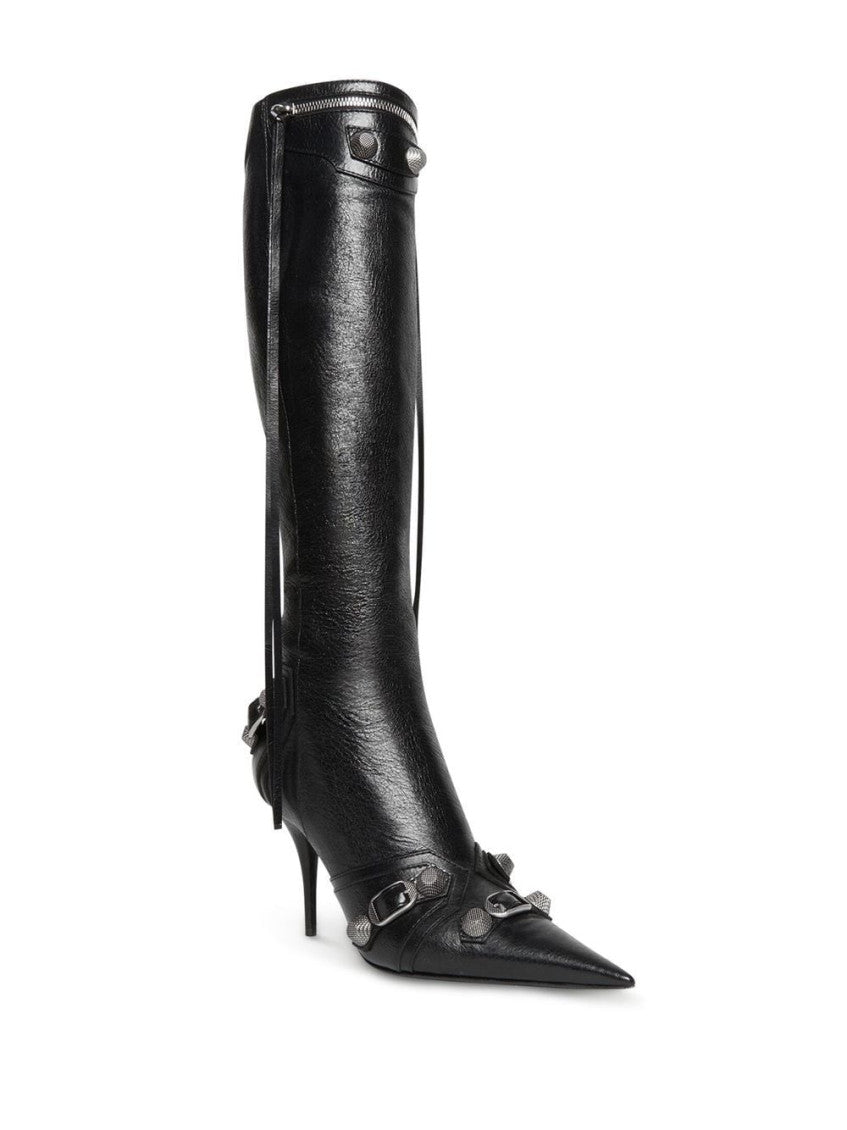 Black Leather Cagole Boots 4
