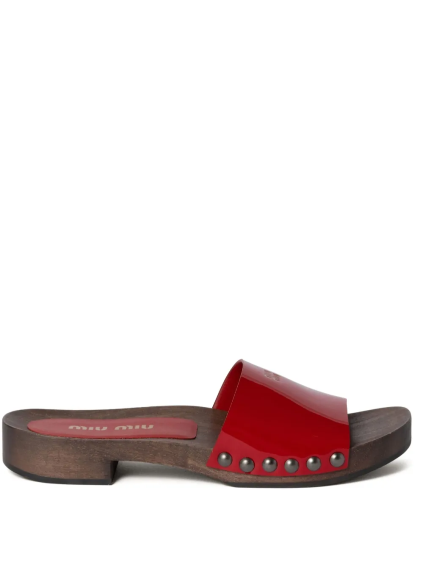 Red Leather Sandals 1