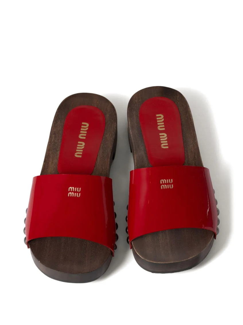 Red Leather Sandals 4