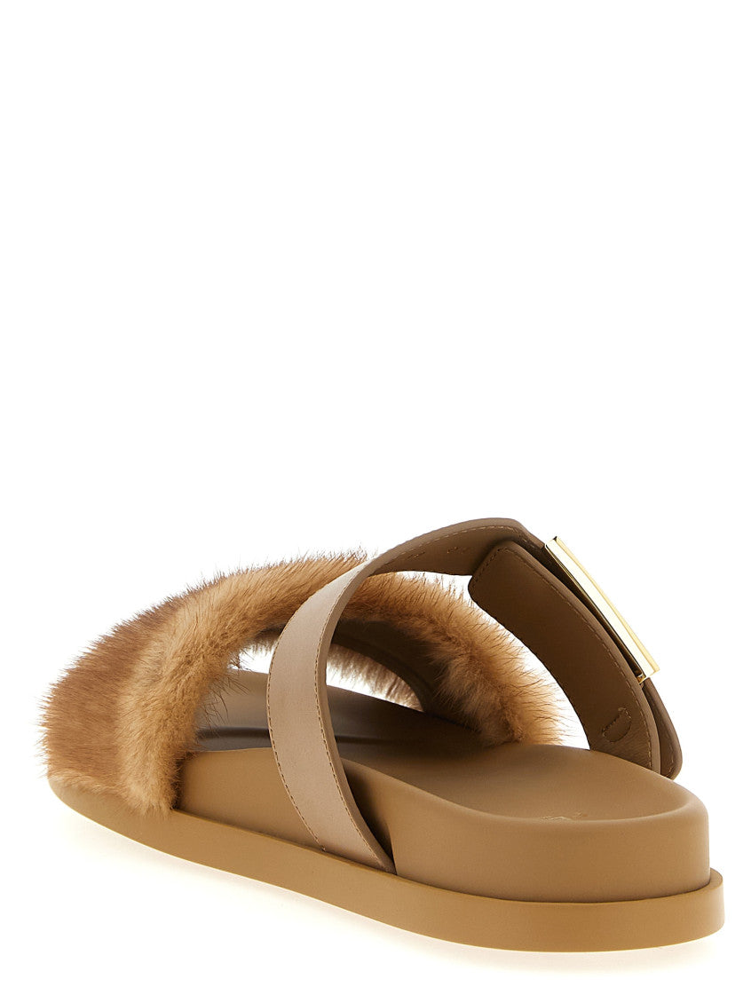 Brown Logo Sandals 3