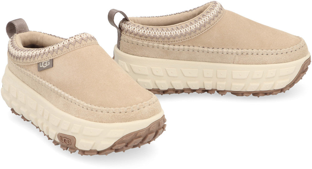 Beige Solid Venture Mules. 3