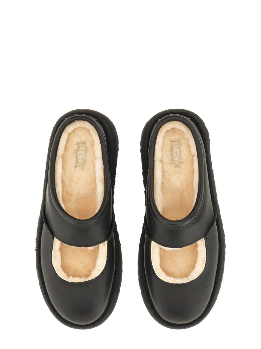 Black Solid Mules 6