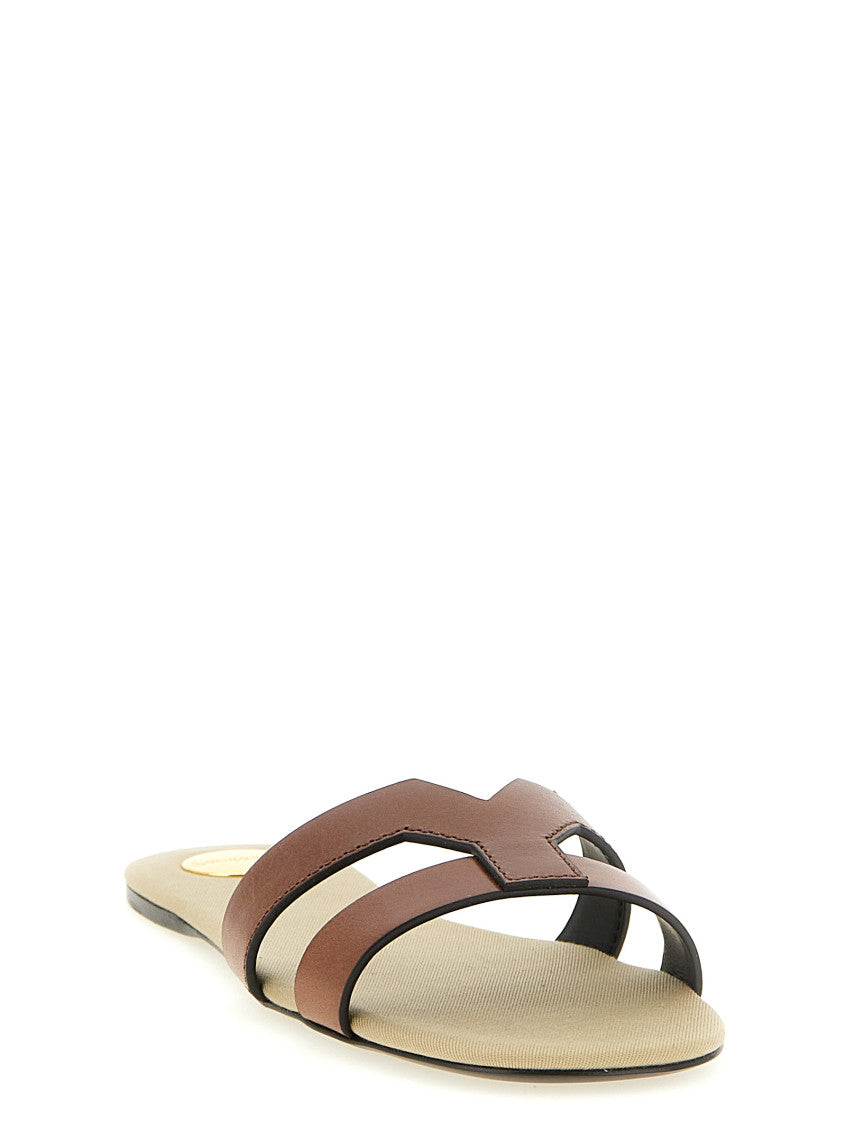 Brown Slip On Sandals 2