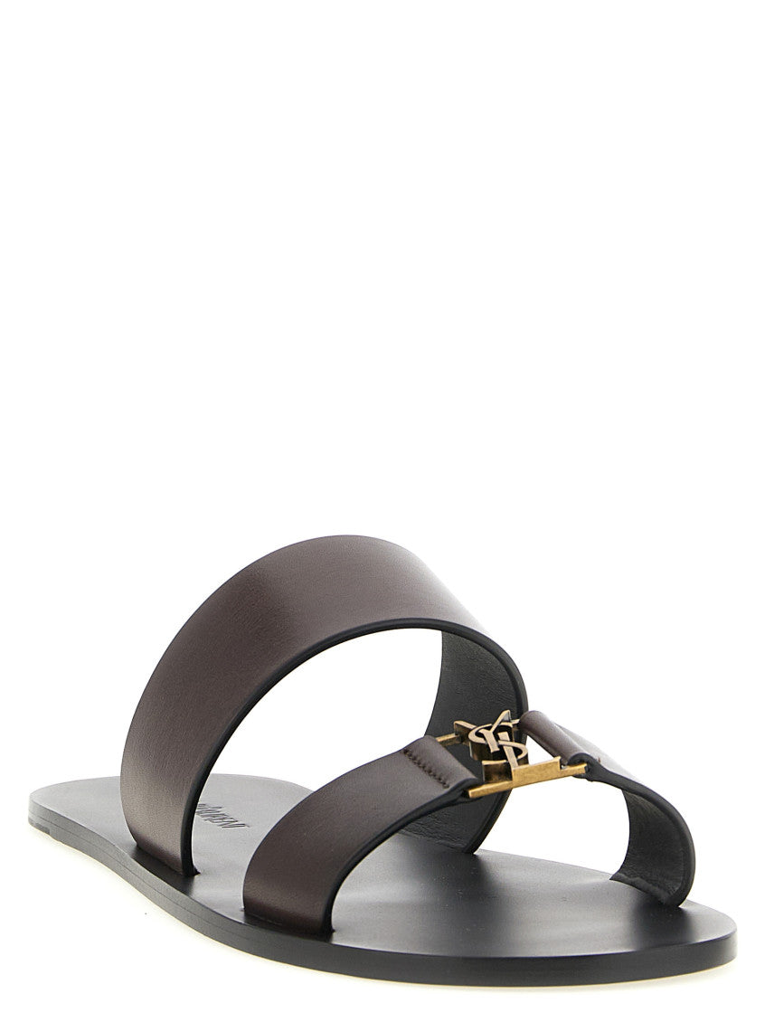 Dark Brown Logo Sandals 2