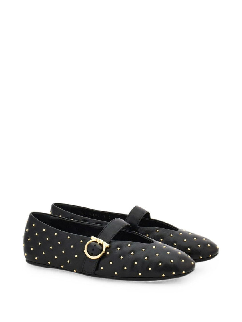 Black Leather Ballet Flats 2