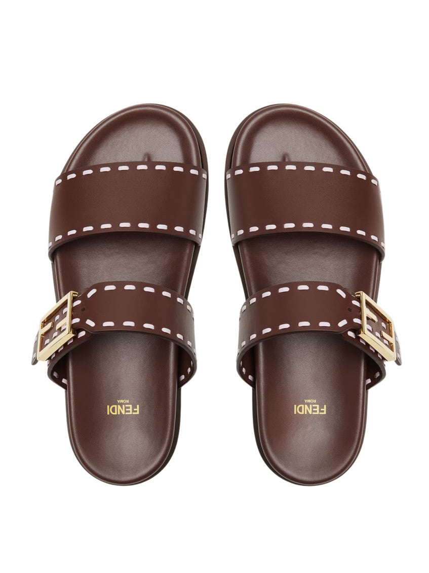 Brown Embellished Slides 5