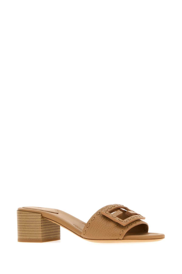 Camel Textured FF Slides 2